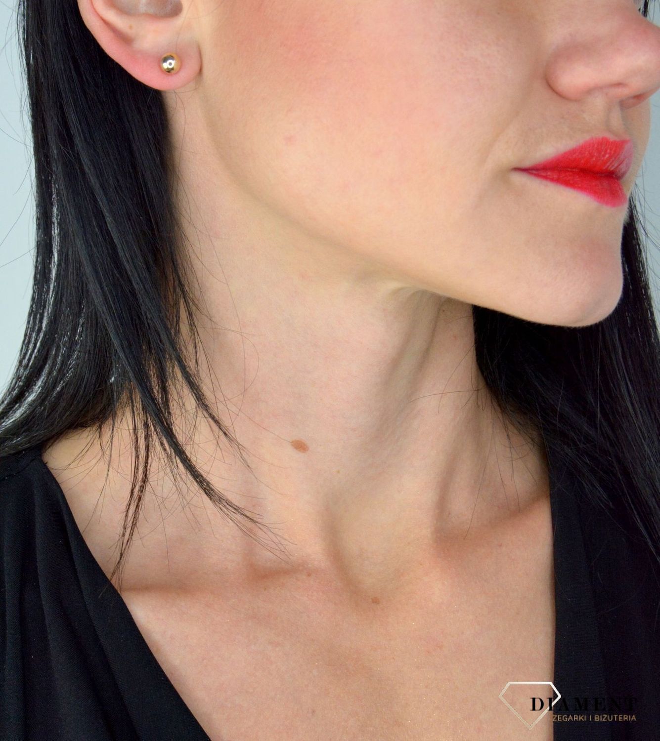 Złote kolczyki przy uchu kulki 6 mm na sztyft DIA-KLC-10899-585 6,5mm (1).jpg